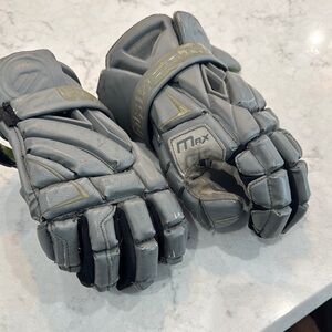 Gray Lacrosse Gloves